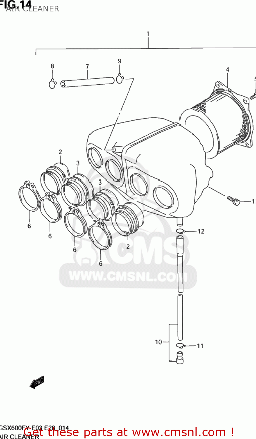 AIR CLEANER GSX600F KATANA 2000 (Y) USA (E03)
