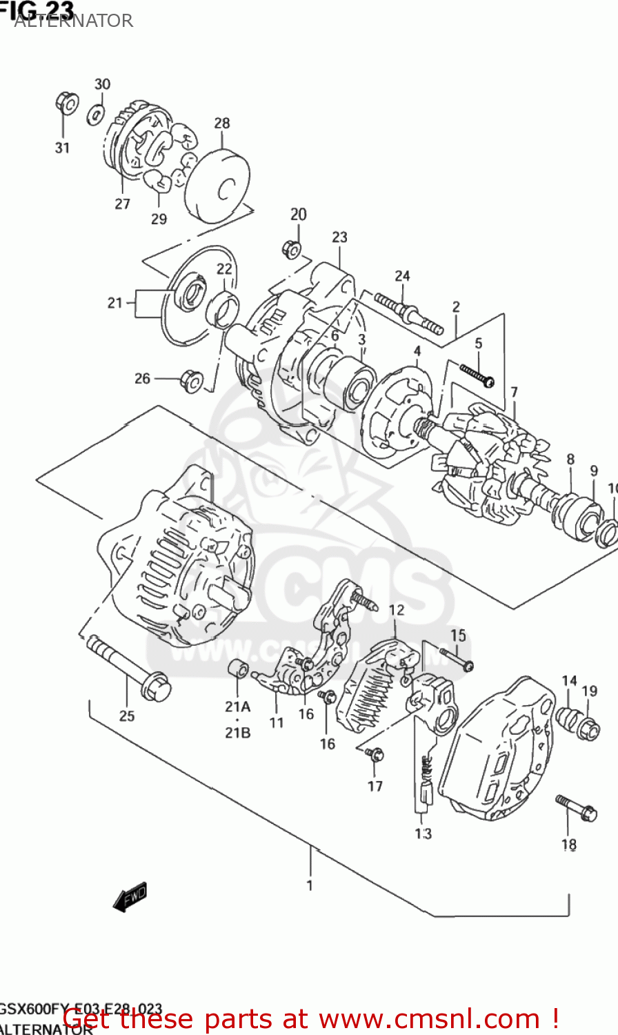 ALTERNATOR GSX600F KATANA 2000 (Y) USA (E03)