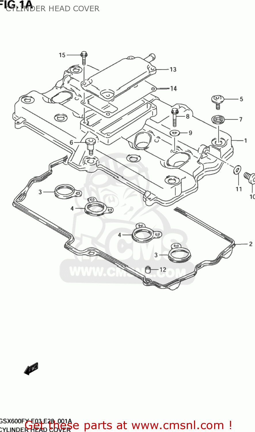 CYLINDER HEAD COVER GSX600F KATANA 2000 (Y) USA (E03)