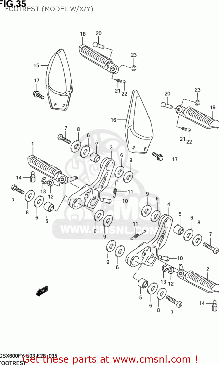 FOOTREST (MODEL W/X/Y) GSX600F KATANA 2000 (Y) USA (E03)