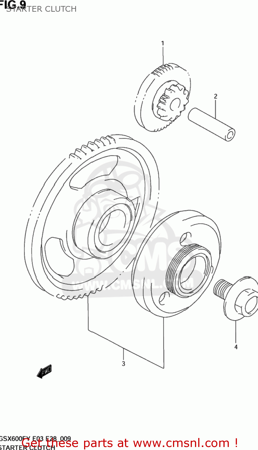 STARTER CLUTCH GSX600F KATANA 2000 (Y) USA (E03)