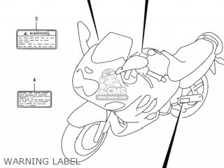 WARNING LABEL - GSX600F KATANA 2000 (Y) USA (E03)
