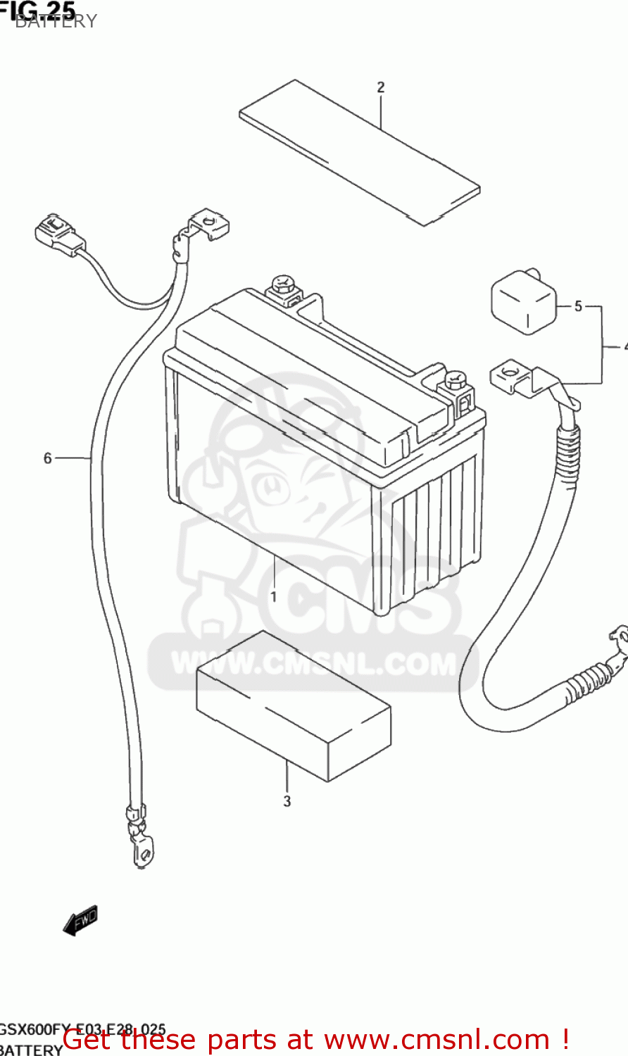 BATTERY GSX600F KATANA 2001 (K1) USA (E03)