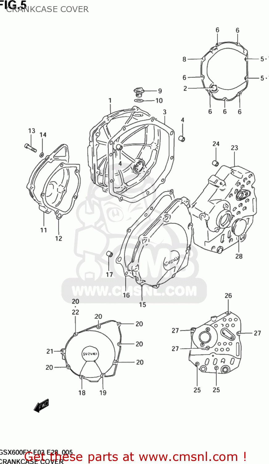 CRANKCASE COVER GSX600F KATANA 2001 (K1) USA (E03)