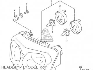 HEADLAMP (MODEL K3) - GSX600F KATANA 2001 (K1) USA (E03)