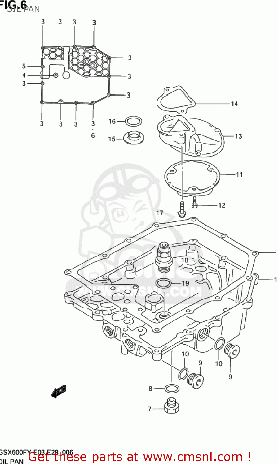 OIL PAN GSX600F KATANA 2002 (K2) USA (E03)
