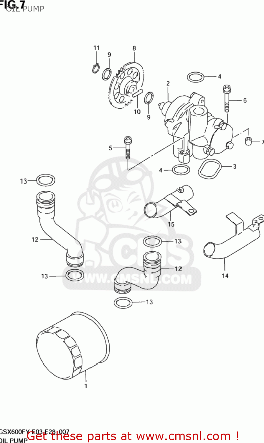OIL PUMP GSX600F KATANA 2002 (K2) USA (E03)
