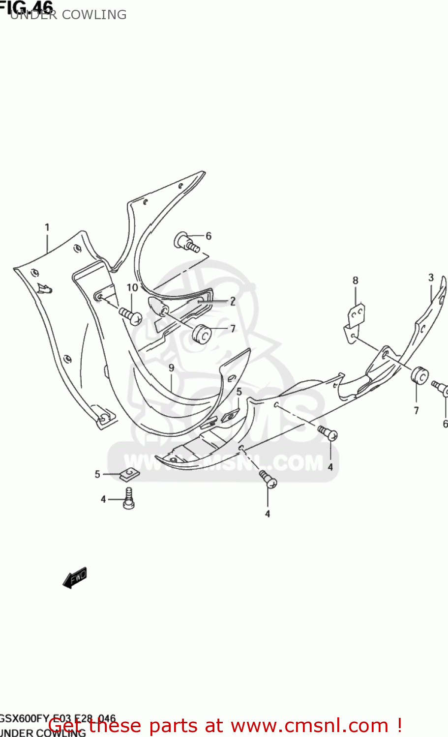 UNDER COWLING GSX600F KATANA 2002 (K2) USA (E03)
