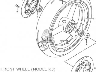 FRONT WHEEL (MODEL K3) - GSX600F KATANA 2002 (K2) USA (E03)