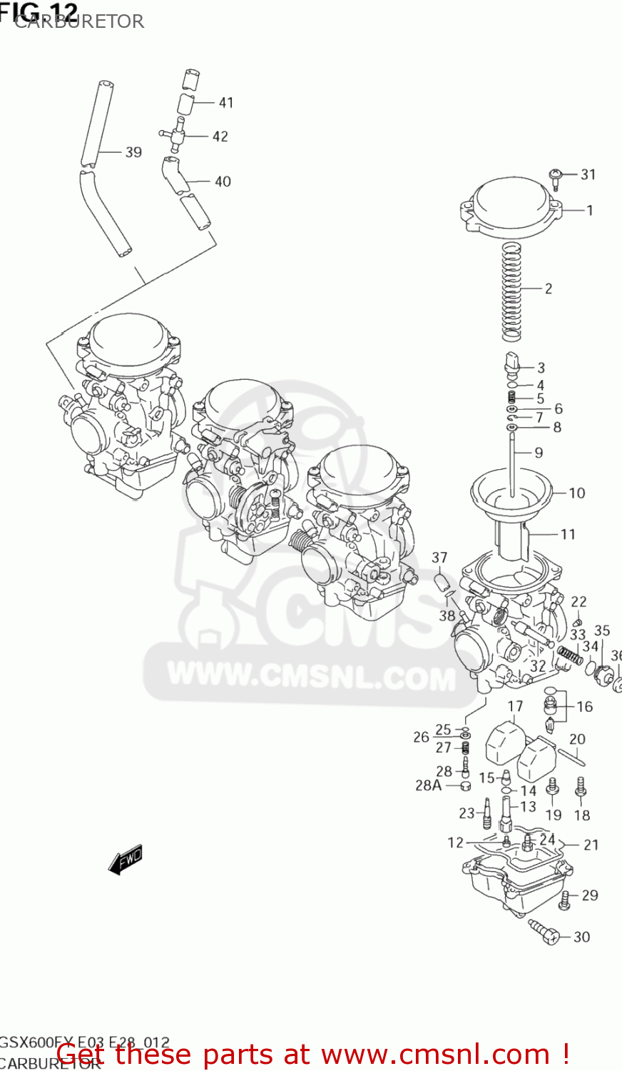 CARBURETOR GSX600F KATANA 2003 (K3) USA (E03)