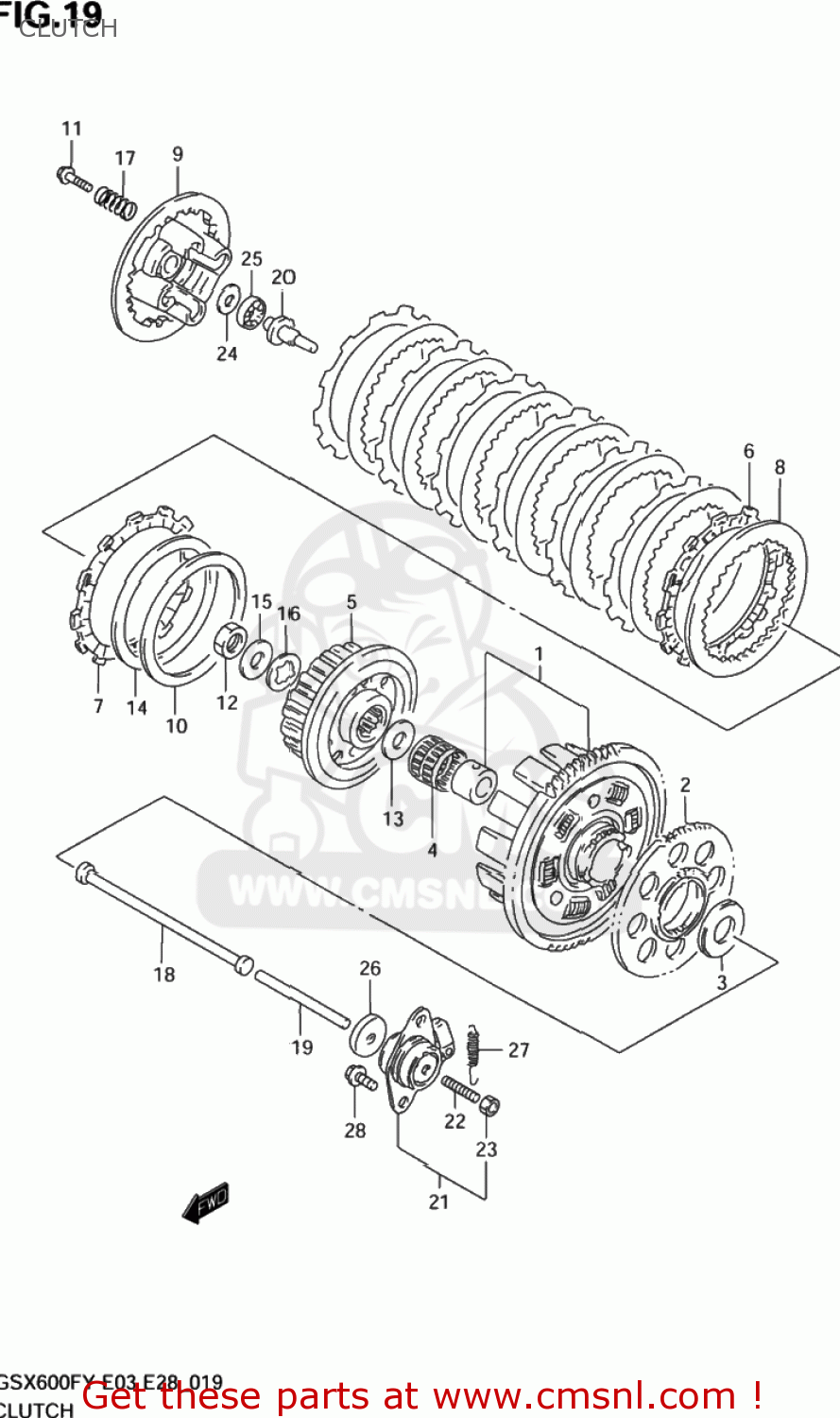 CLUTCH GSX600F KATANA 2003 (K3) USA (E03)