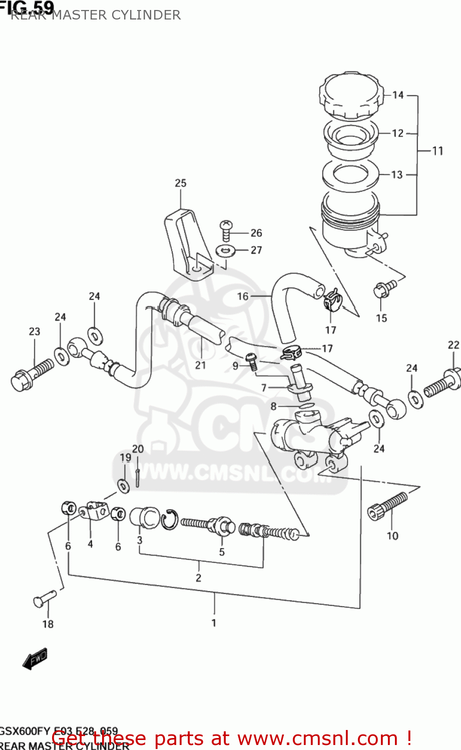 REAR MASTER CYLINDER GSX600F KATANA 2003 (K3) USA (E03)