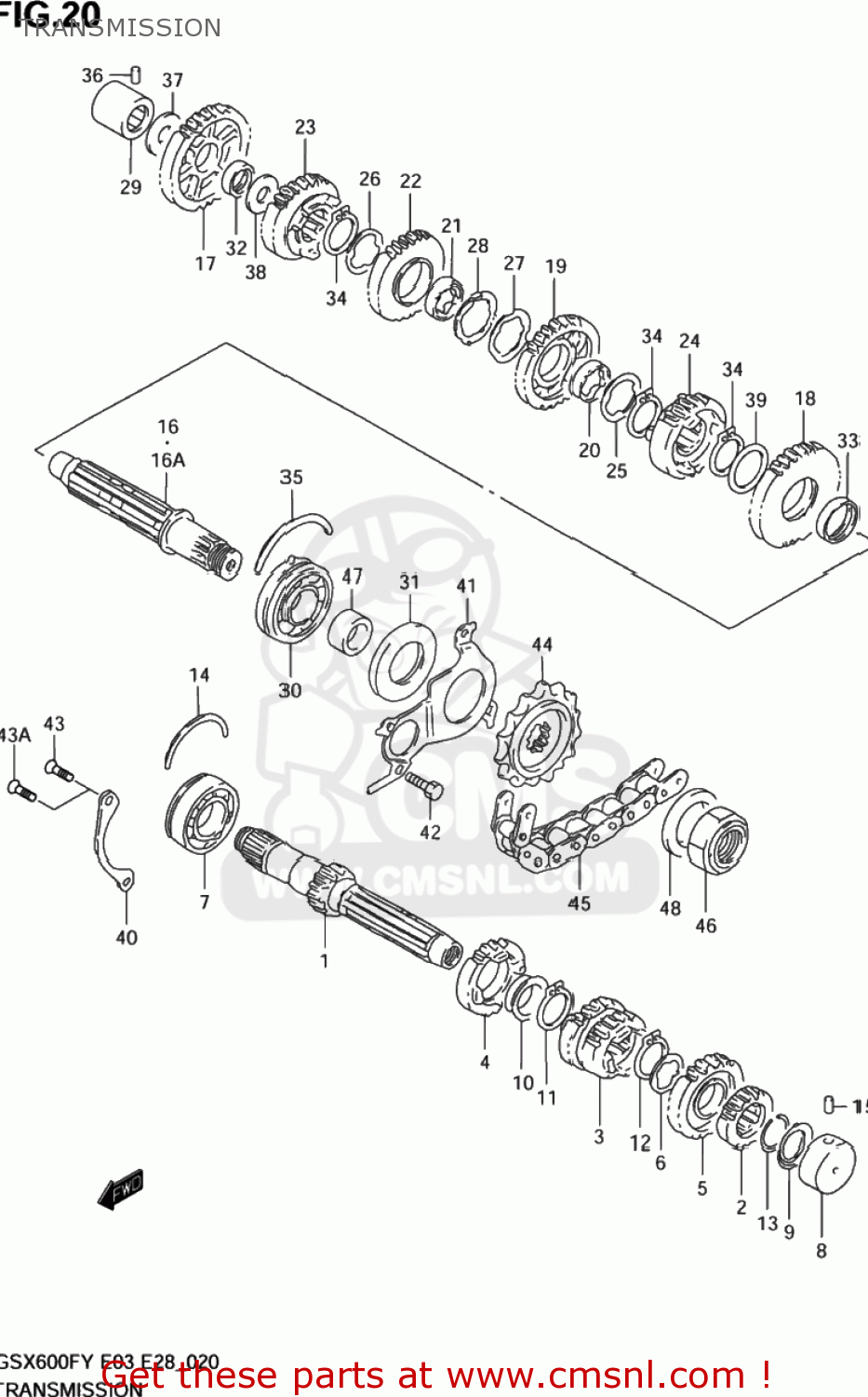 TRANSMISSION GSX600F KATANA 2003 (K3) USA (E03)