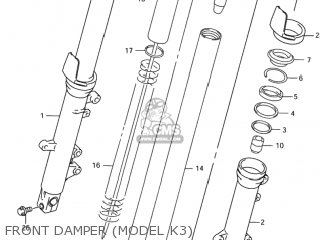 FRONT DAMPER (MODEL K3) - GSX600F KATANA 2003 (K3) USA (E03)