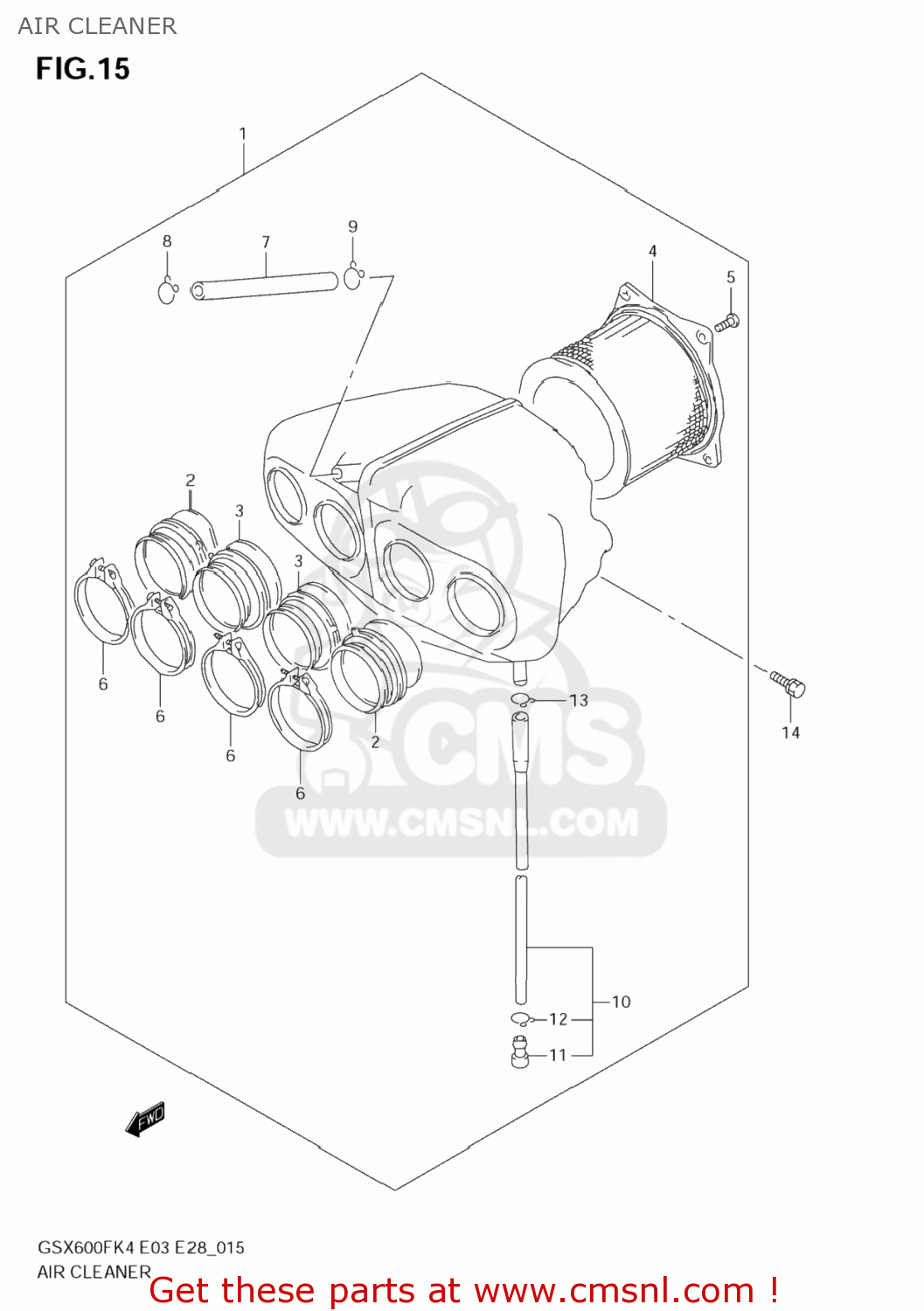 AIR CLEANER GSX600F KATANA 2004 (K4) USA (E03)