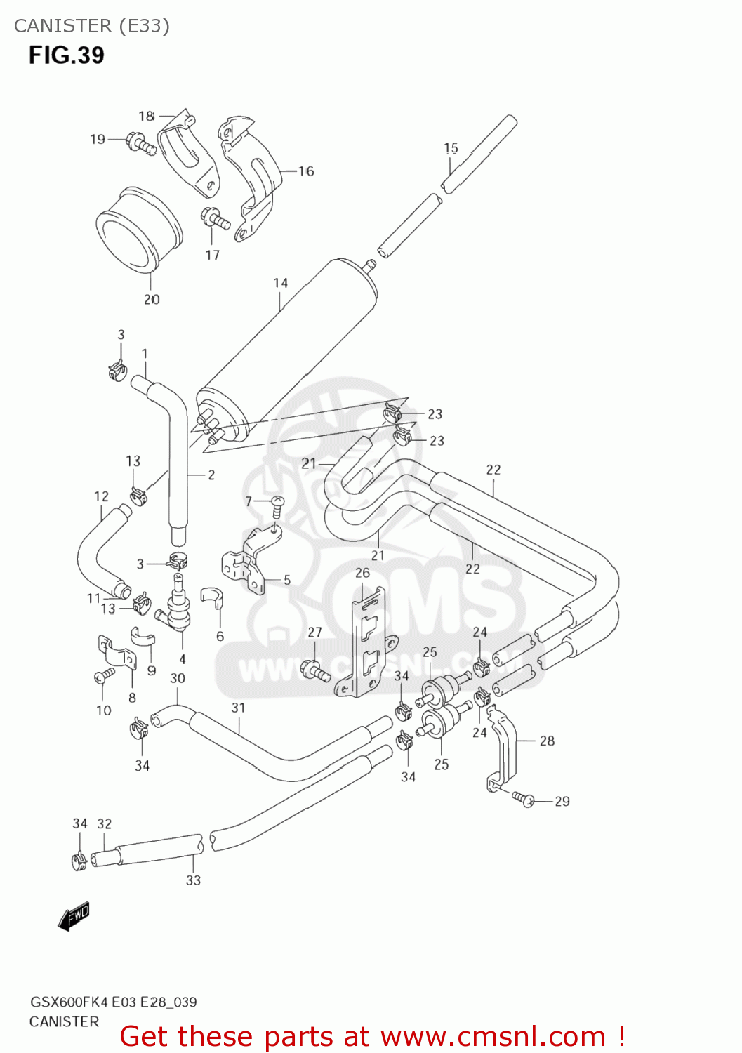 CANISTER (E33) GSX600F KATANA 2004 (K4) USA (E03)