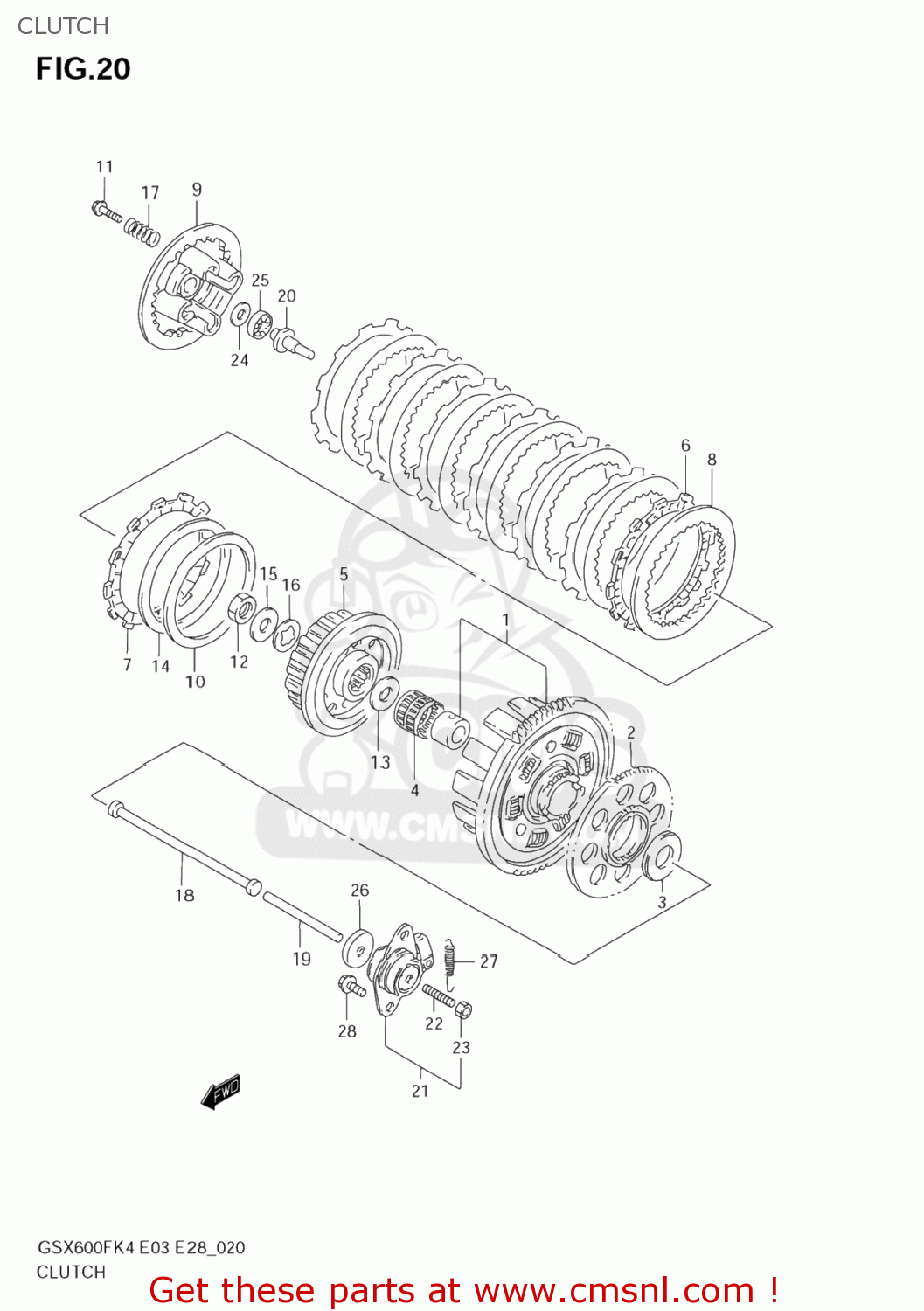 CLUTCH GSX600F KATANA 2004 (K4) USA (E03)
