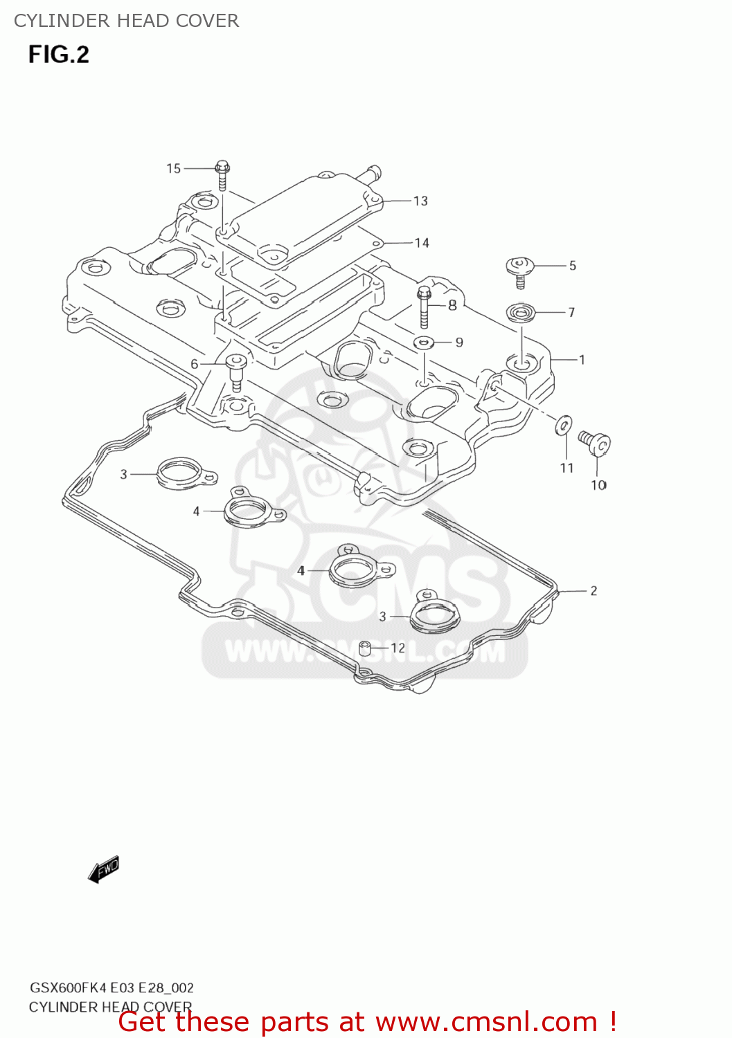 CYLINDER HEAD COVER GSX600F KATANA 2004 (K4) USA (E03)