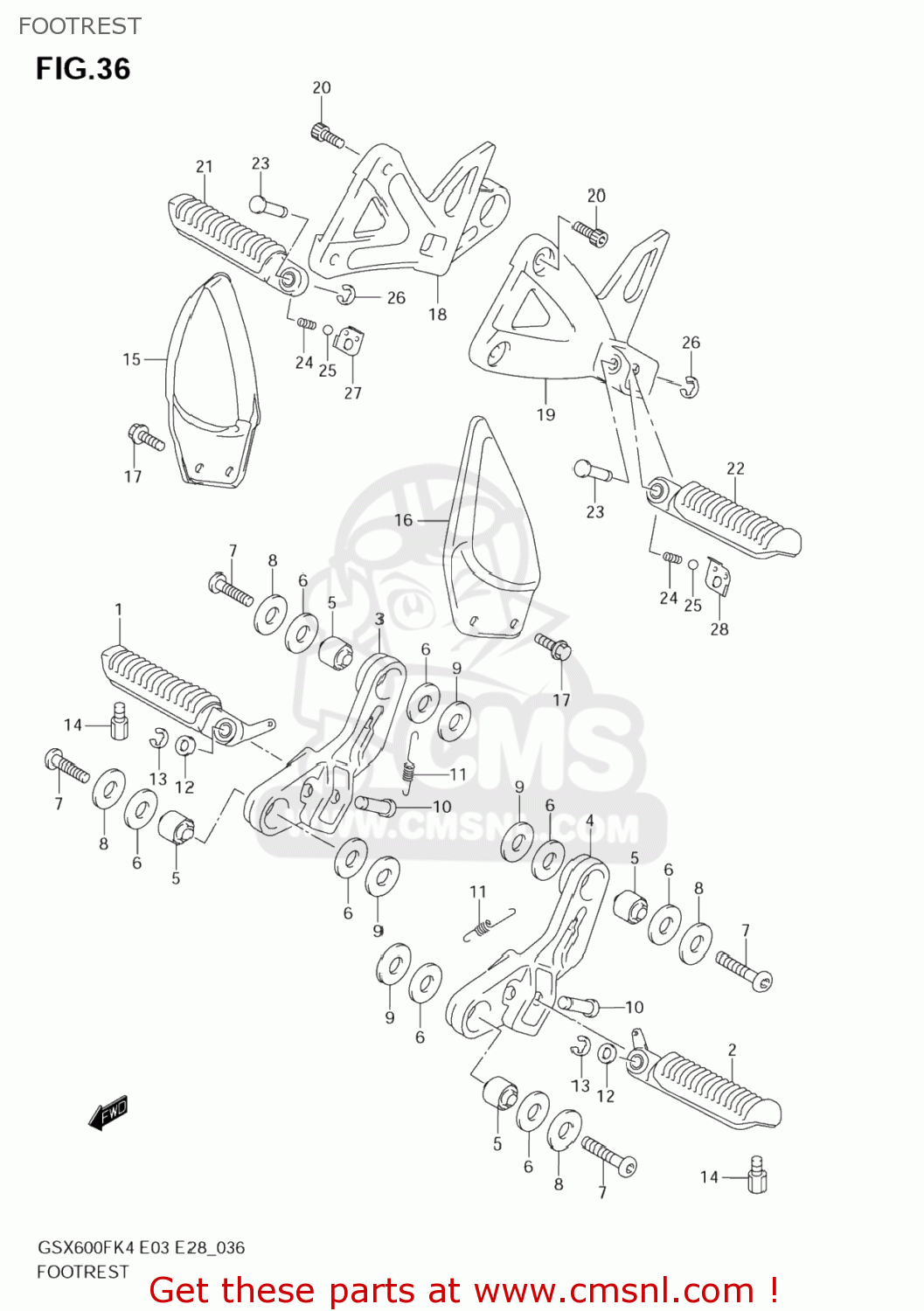 FOOTREST GSX600F KATANA 2004 (K4) USA (E03)