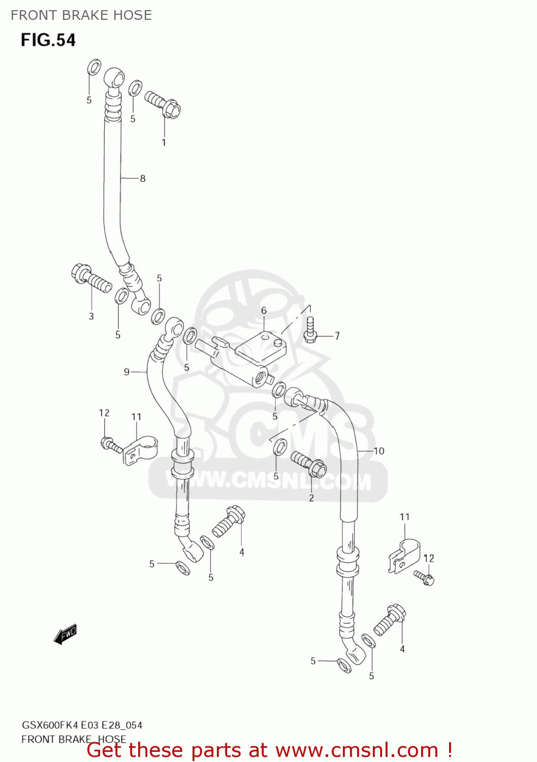 FRONT BRAKE HOSE GSX600F KATANA 2004 (K4) USA (E03)