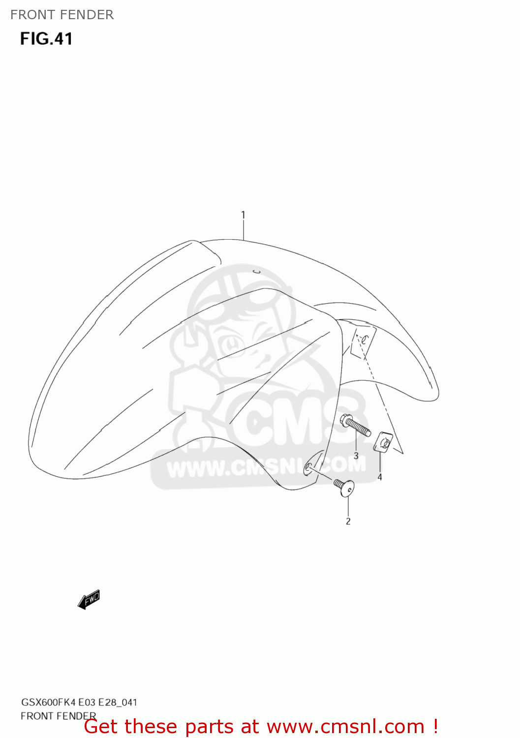 FRONT FENDER GSX600F KATANA 2004 (K4) USA (E03)