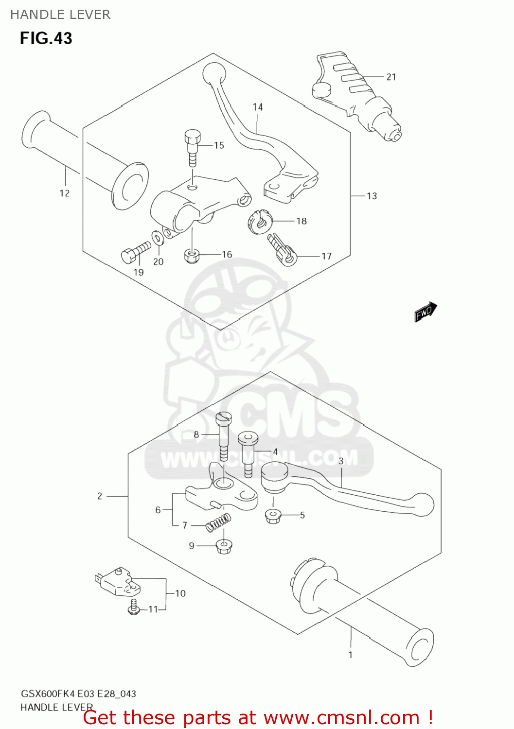 HANDLE LEVER GSX600F KATANA 2004 (K4) USA (E03)