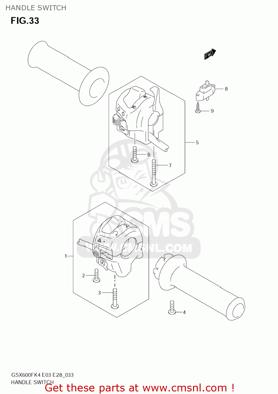 HANDLE SWITCH GSX600F KATANA 2004 (K4) USA (E03)