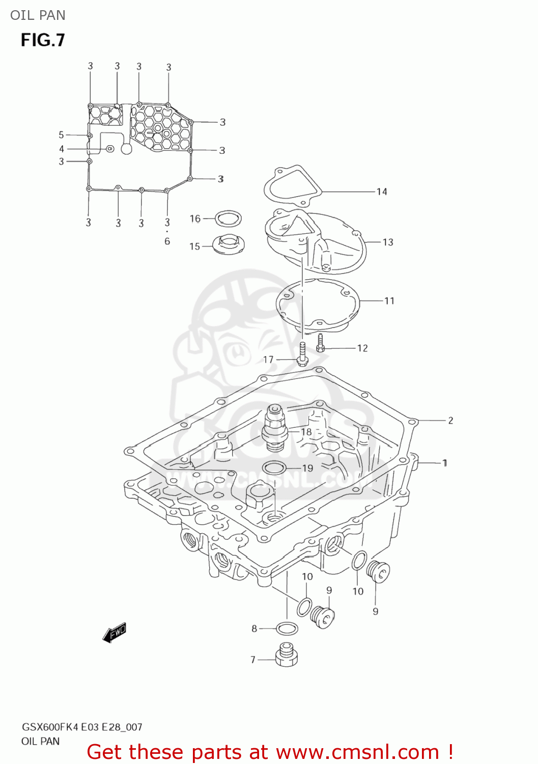 OIL PAN GSX600F KATANA 2004 (K4) USA (E03)