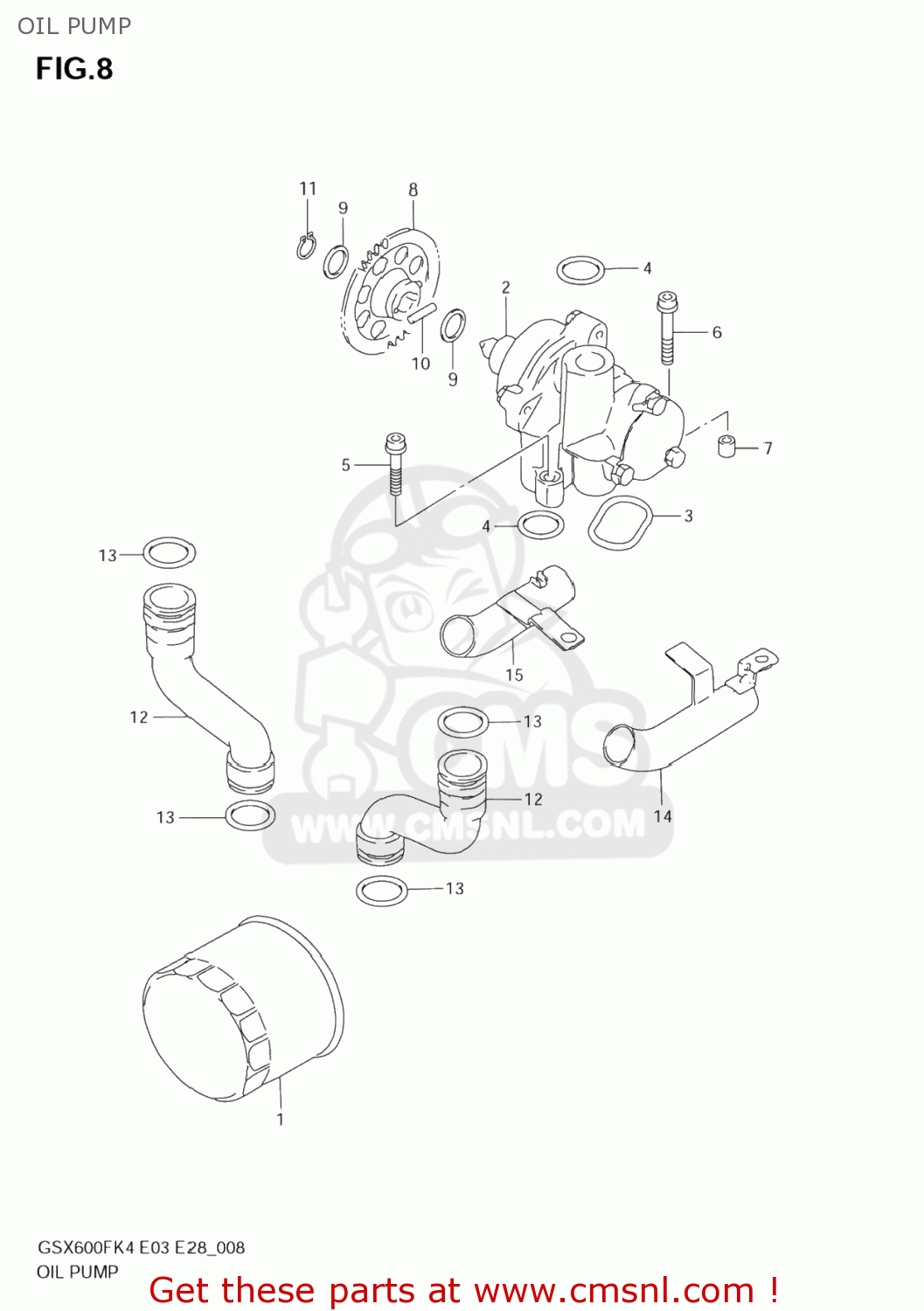 OIL PUMP GSX600F KATANA 2004 (K4) USA (E03)