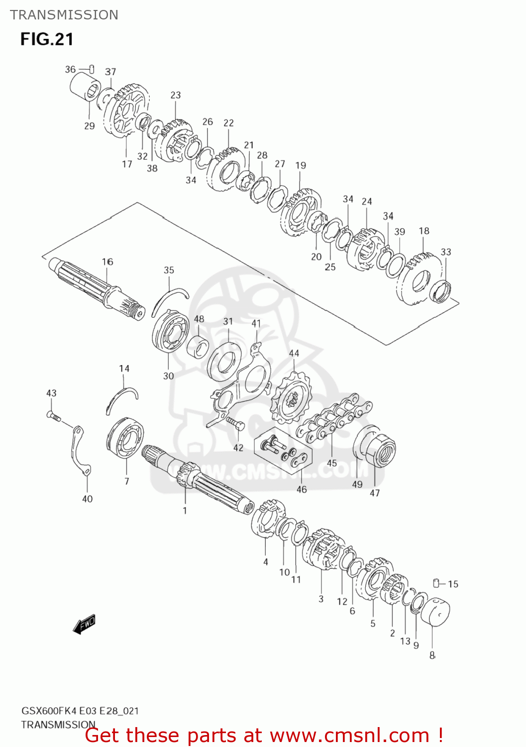 TRANSMISSION GSX600F KATANA 2004 (K4) USA (E03)