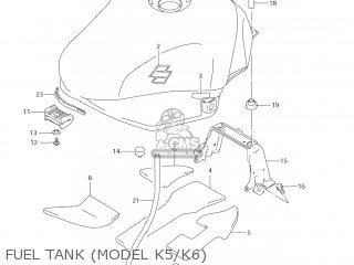 FUEL TANK (MODEL K5/K6) - GSX600F KATANA 2004 (K4) USA (E03)