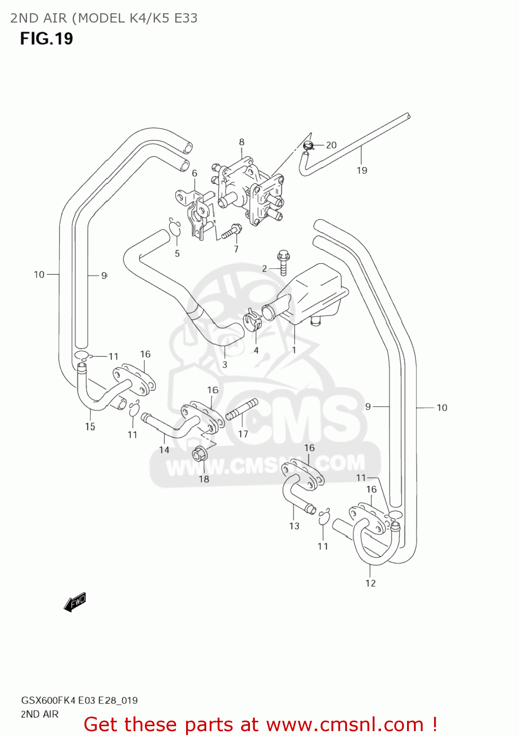 2ND AIR (MODEL K4/K5 E33 GSX600F KATANA 2005 (K5) USA (E03)