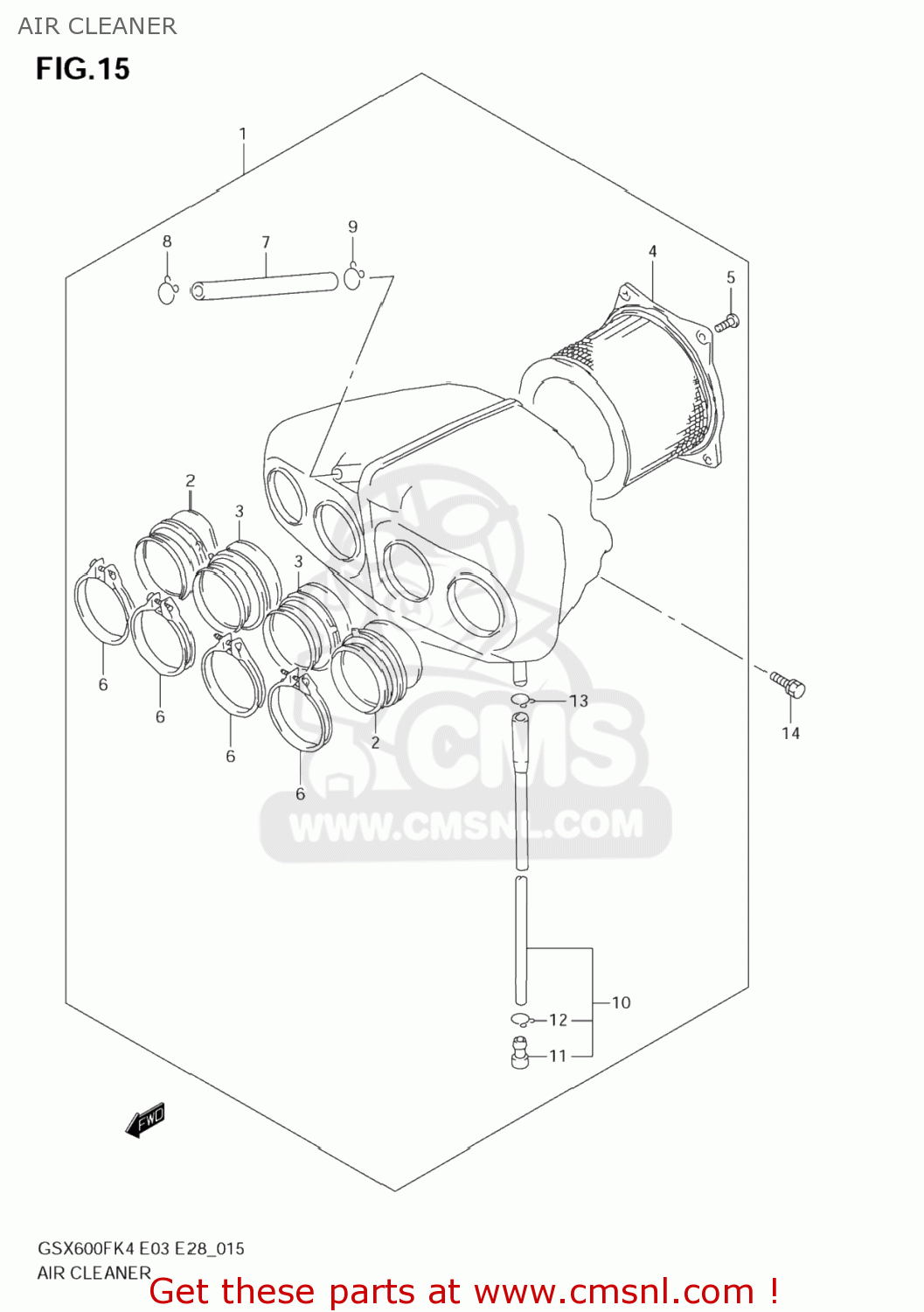 AIR CLEANER GSX600F KATANA 2005 (K5) USA (E03)