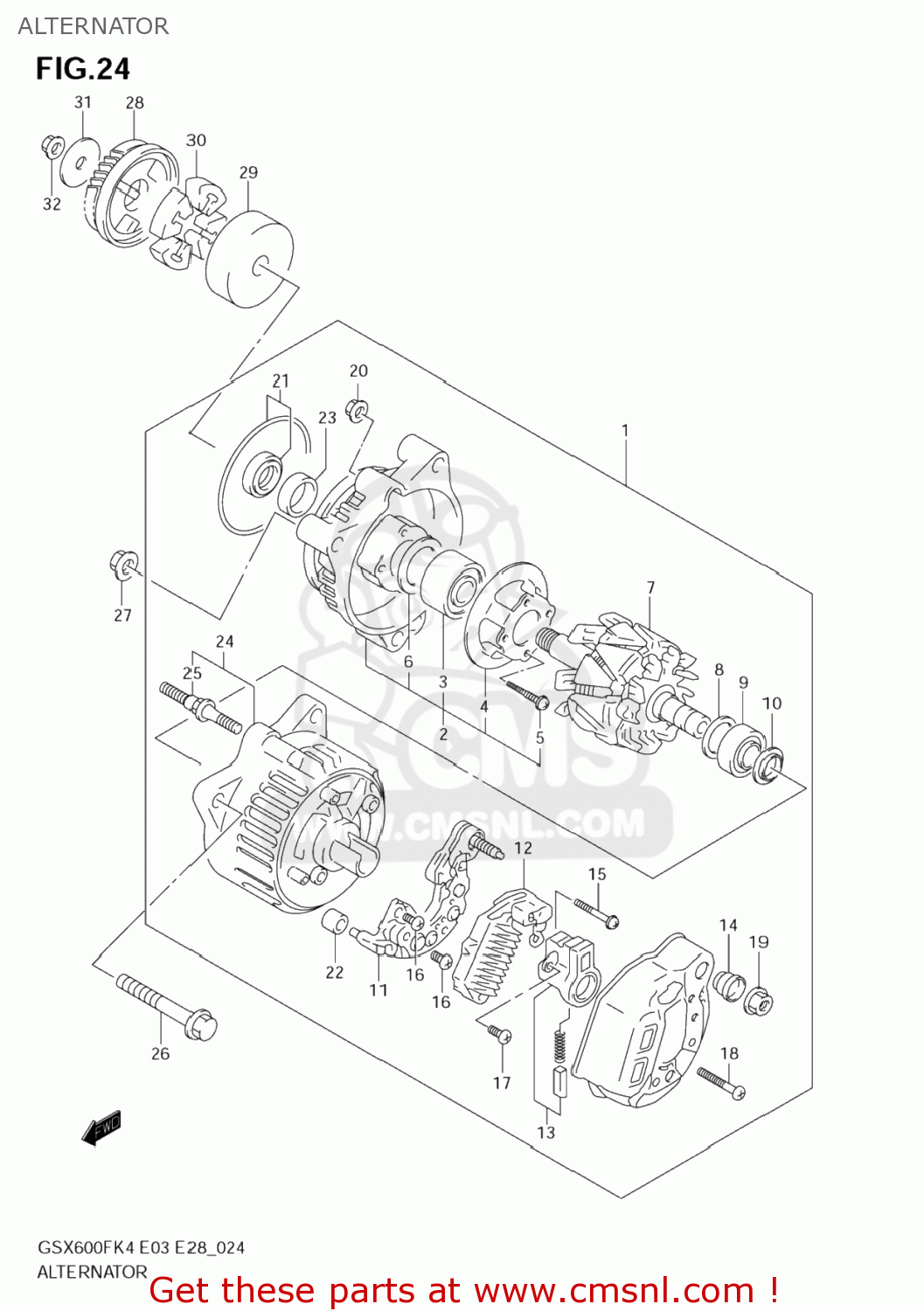 ALTERNATOR GSX600F KATANA 2005 (K5) USA (E03)