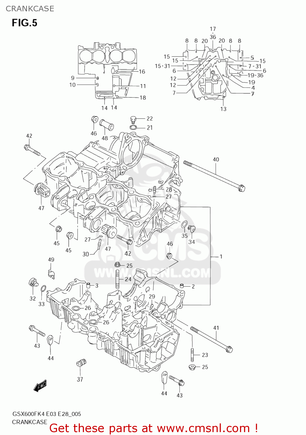 CRANKCASE GSX600F KATANA 2005 (K5) USA (E03)