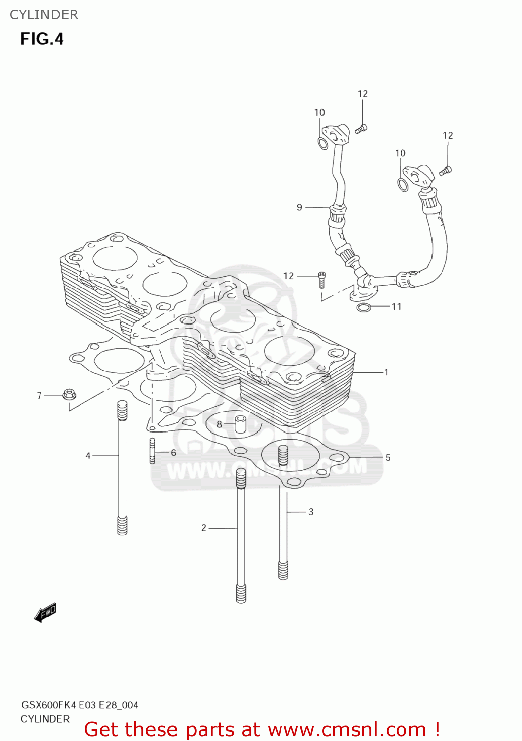 CYLINDER GSX600F KATANA 2005 (K5) USA (E03)