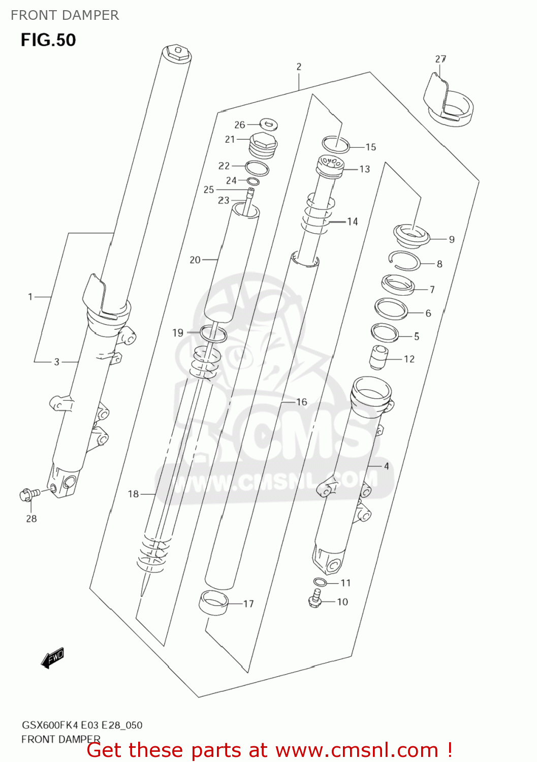 FRONT DAMPER GSX600F KATANA 2005 (K5) USA (E03)
