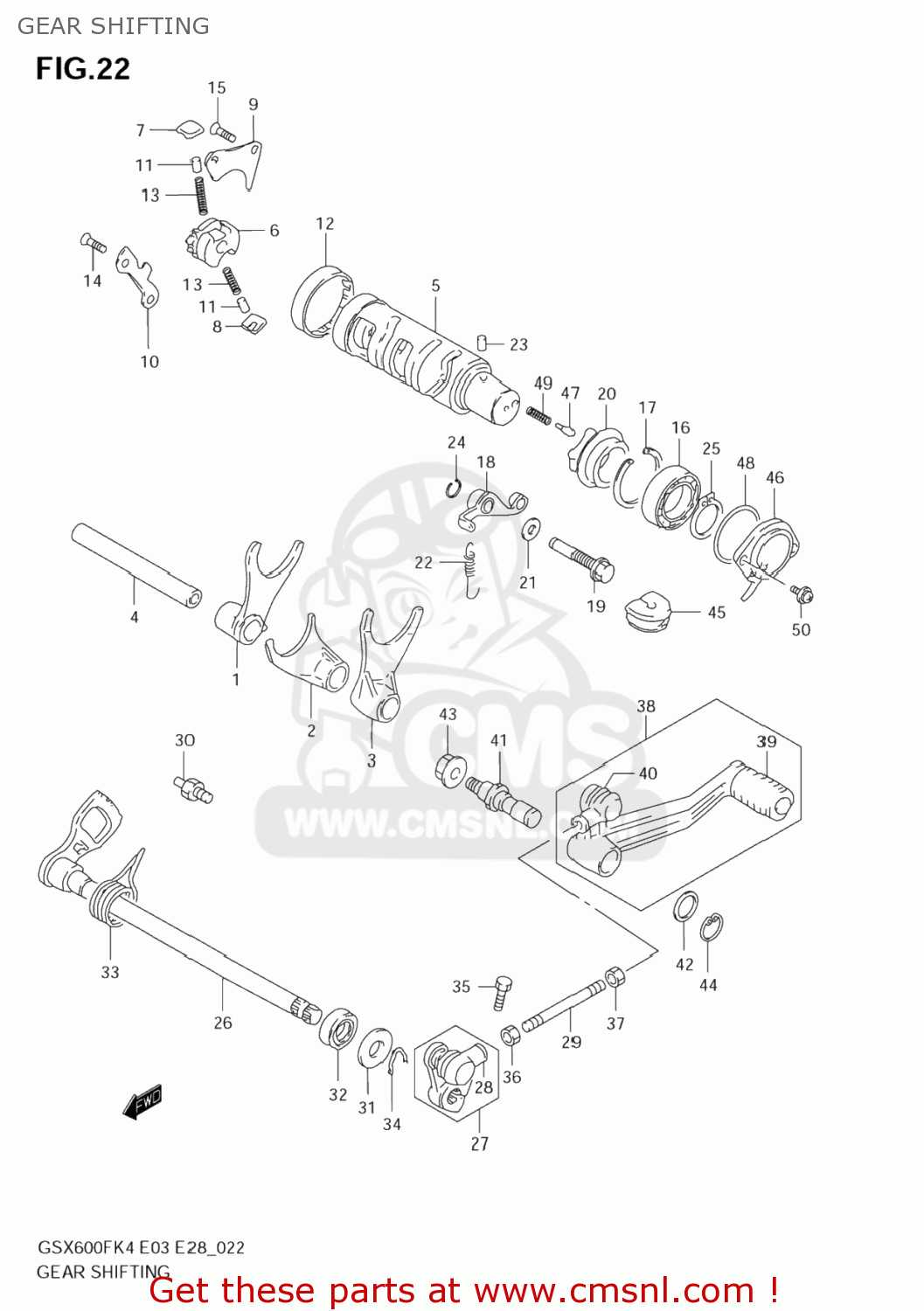 GEAR SHIFTING GSX600F KATANA 2005 (K5) USA (E03)