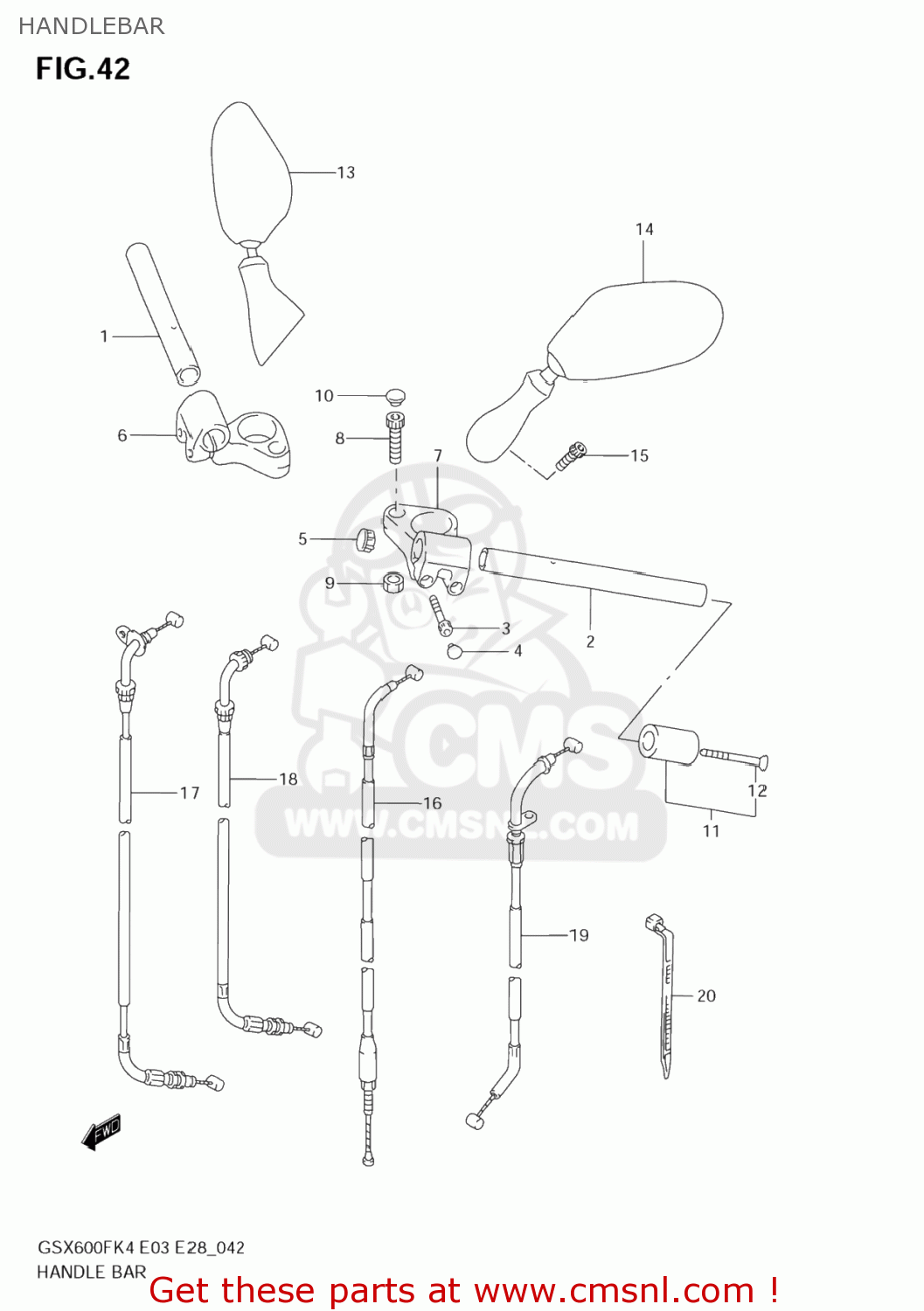 HANDLEBAR GSX600F KATANA 2005 (K5) USA (E03)