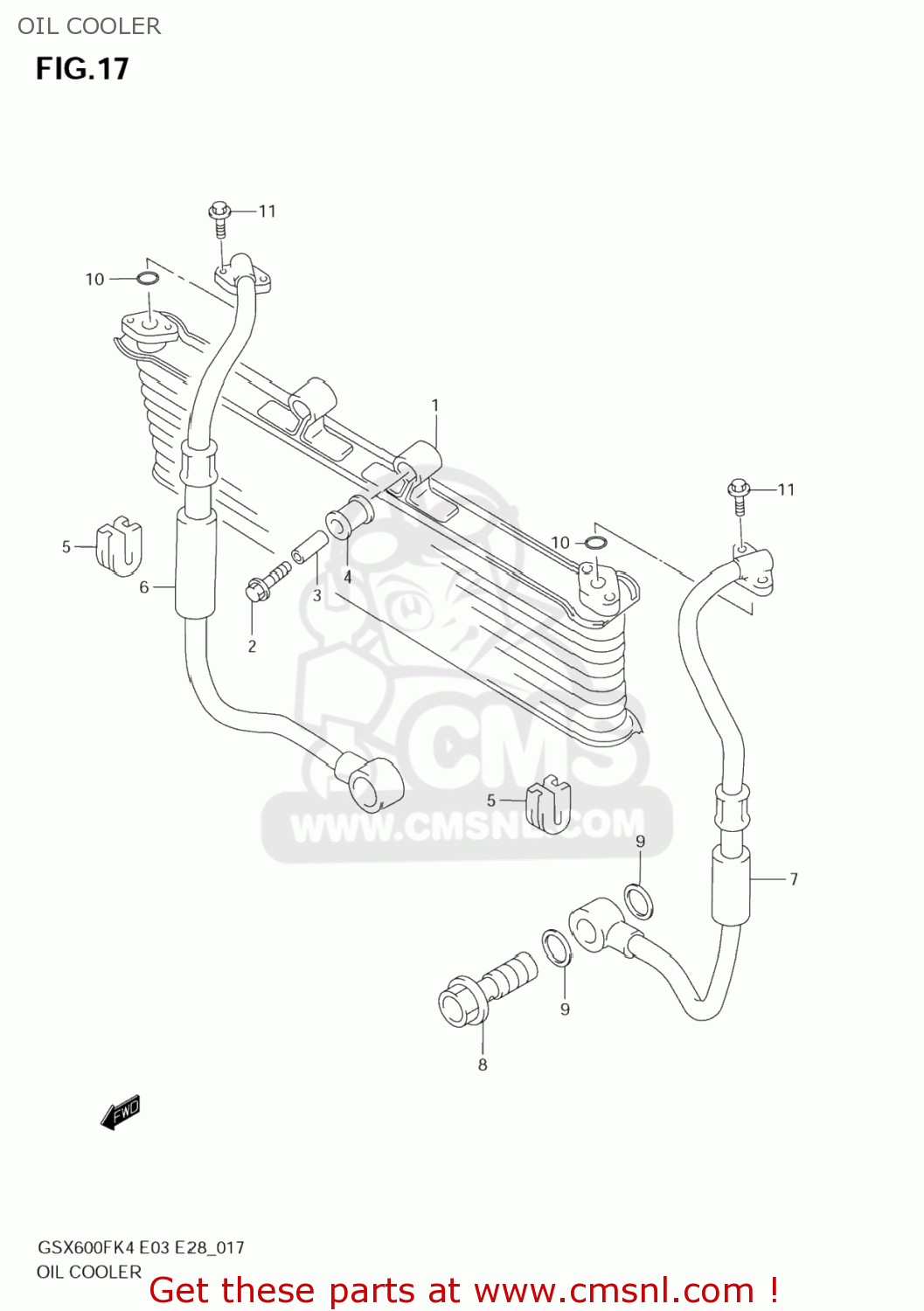 OIL COOLER GSX600F KATANA 2005 (K5) USA (E03)