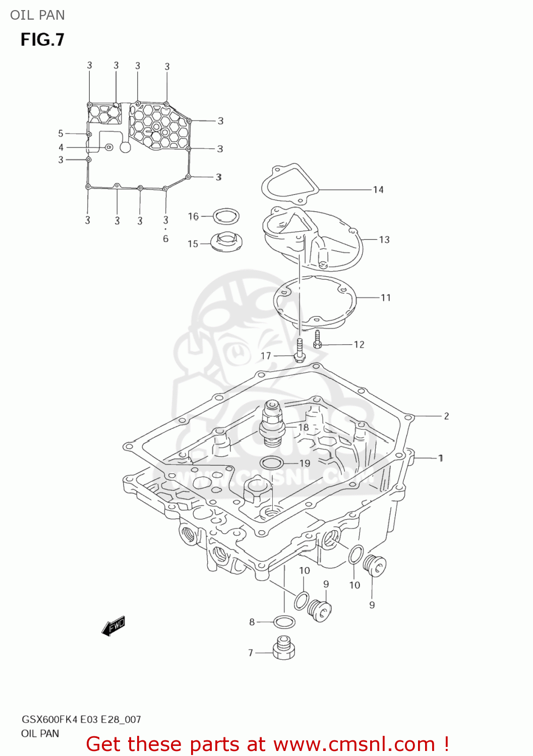 OIL PAN GSX600F KATANA 2005 (K5) USA (E03)