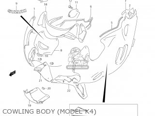 COWLING BODY (MODEL K4) - GSX600F KATANA 2005 (K5) USA (E03)