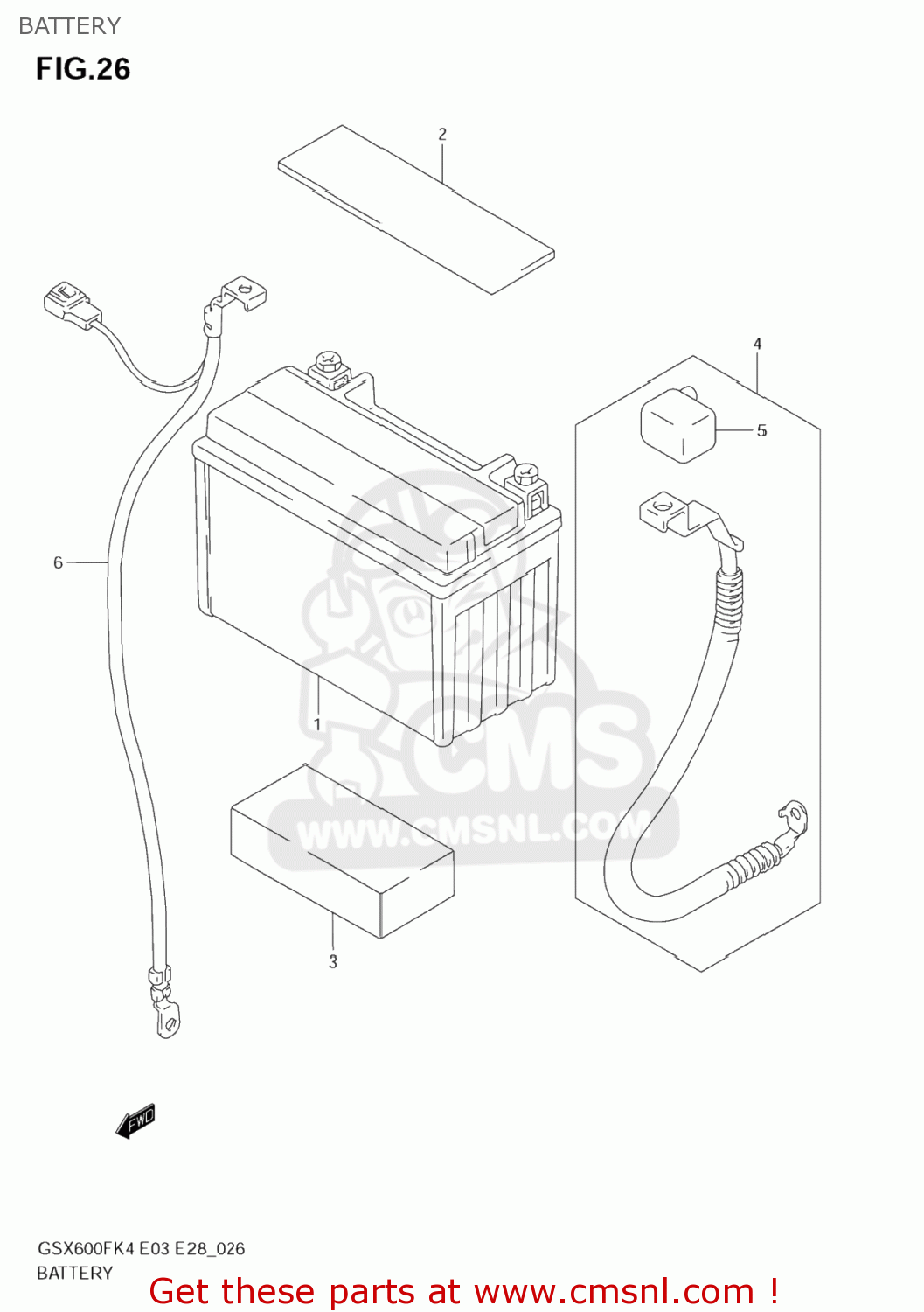 BATTERY GSX600F KATANA 2006 (K6) USA (E03)