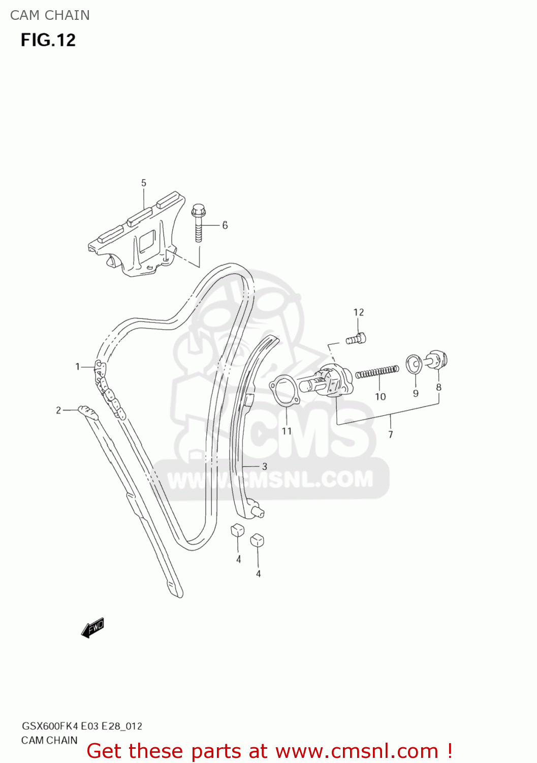 CAM CHAIN GSX600F KATANA 2006 (K6) USA (E03)