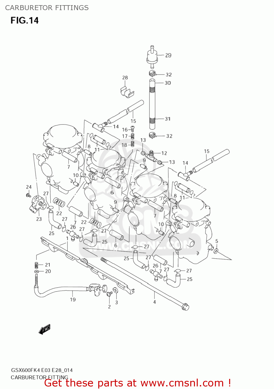 CARBURETOR FITTINGS GSX600F KATANA 2006 (K6) USA (E03)