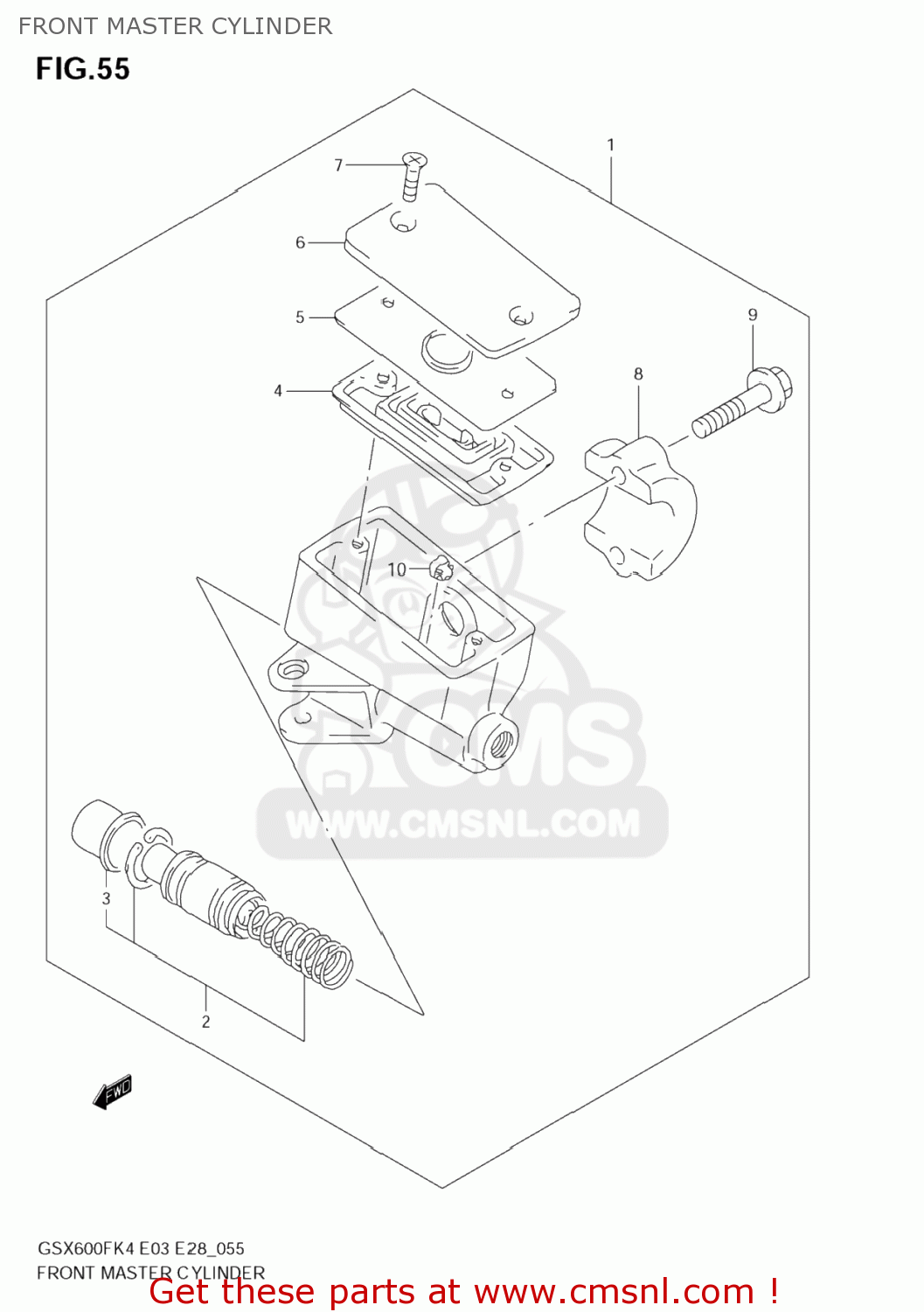 FRONT MASTER CYLINDER GSX600F KATANA 2006 (K6) USA (E03)