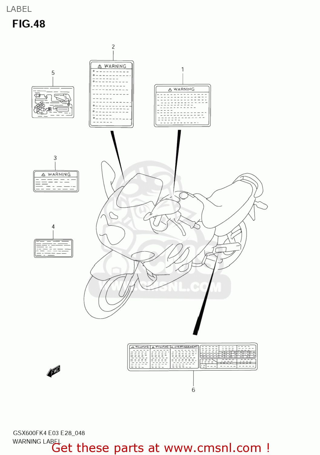 LABEL GSX600F KATANA 2006 (K6) USA (E03)