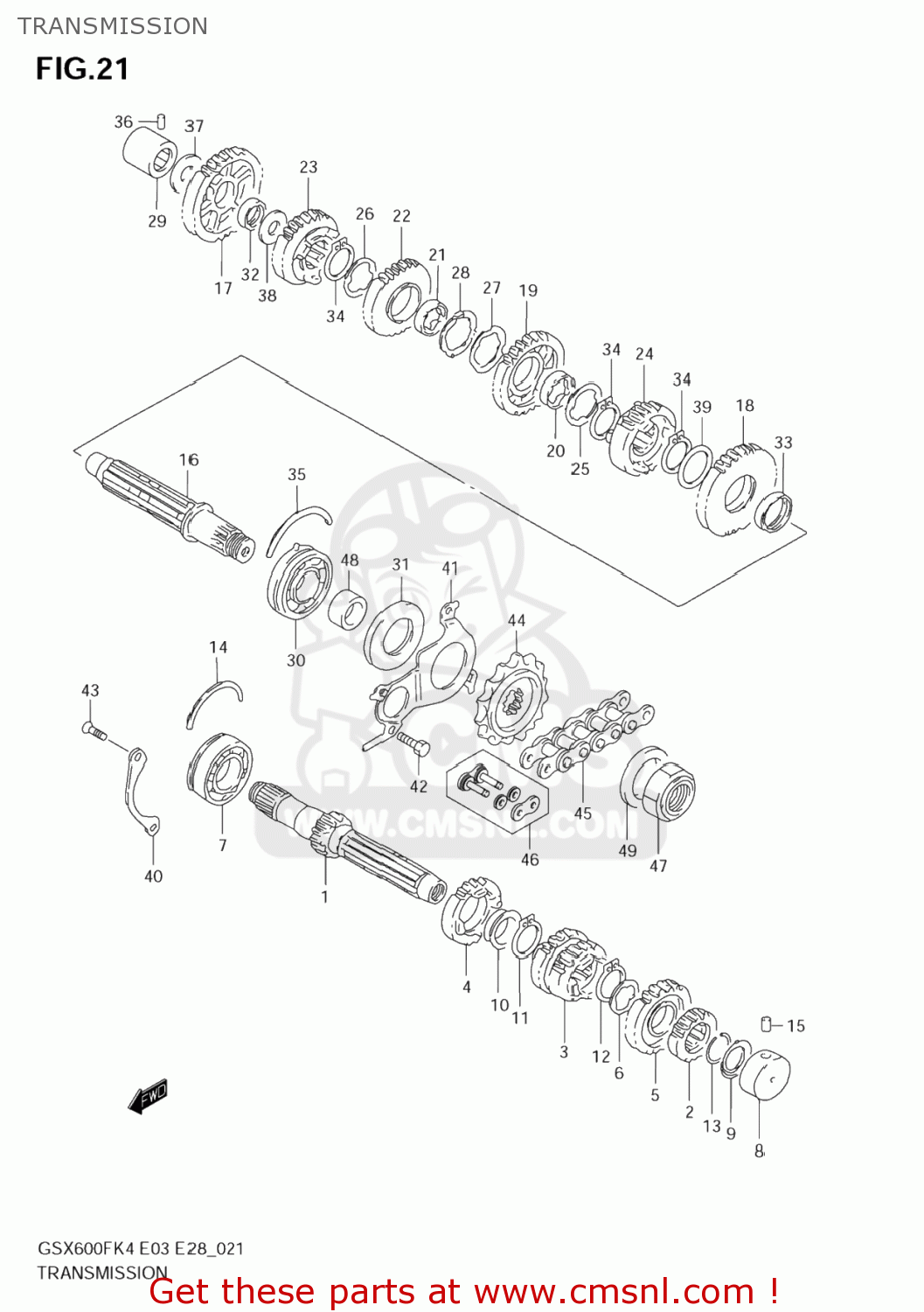 TRANSMISSION GSX600F KATANA 2006 (K6) USA (E03)
