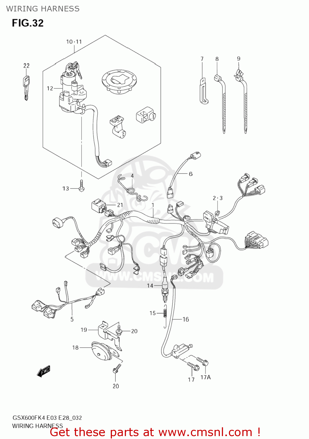 WIRING HARNESS GSX600F KATANA 2006 (K6) USA (E03)