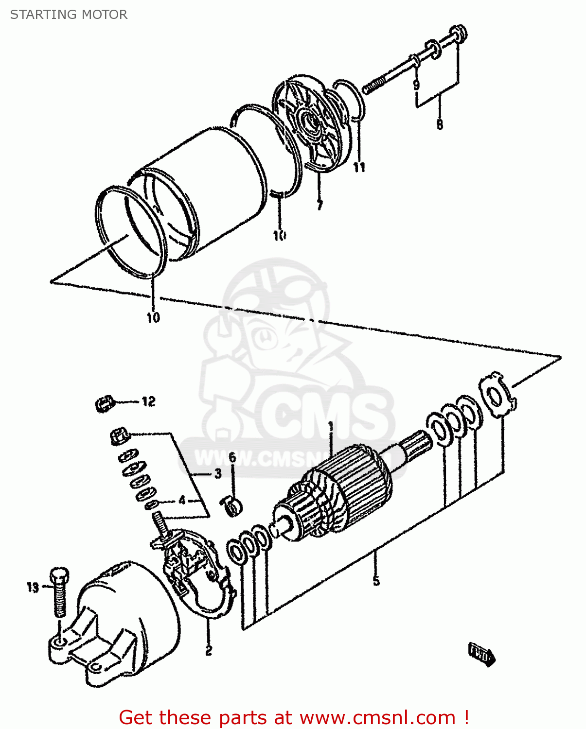 STARTING MOTOR GSX600FU 1988 (J) GERMANY (E22)